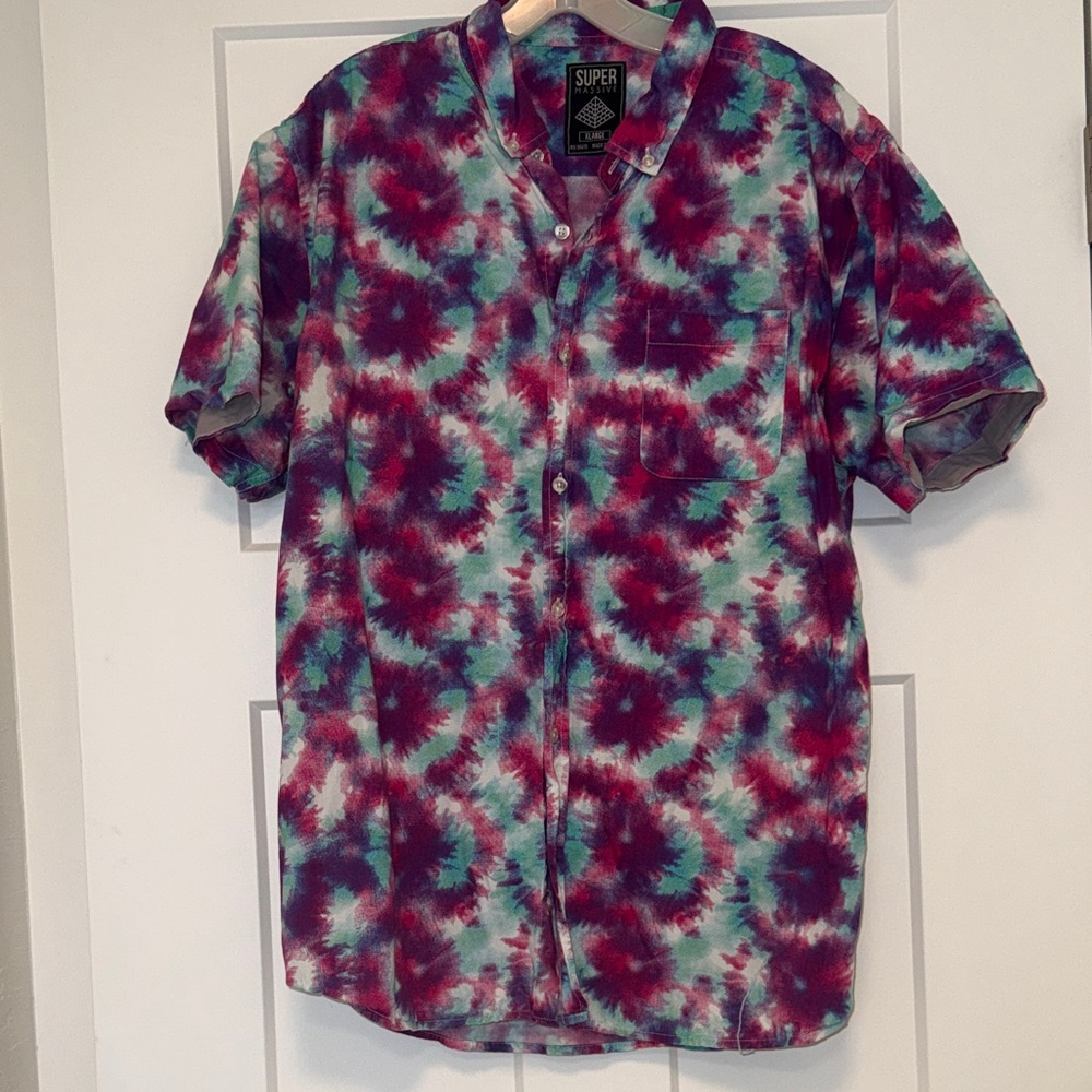 Tie-Dye Men's Button Down Shirt